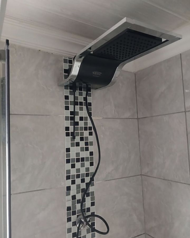 Intense Black & Chrome shower installed